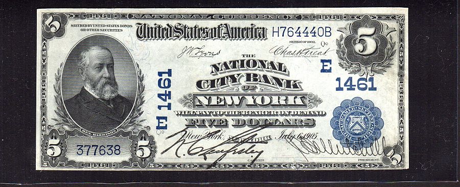 New York, NY Ch.#1461, 1902DB $5, The City NB of NY, 377638, Ch.AU [58]